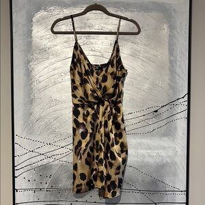 Missguided Cami Twist Front Mini Dress Size 4 Leopard Print